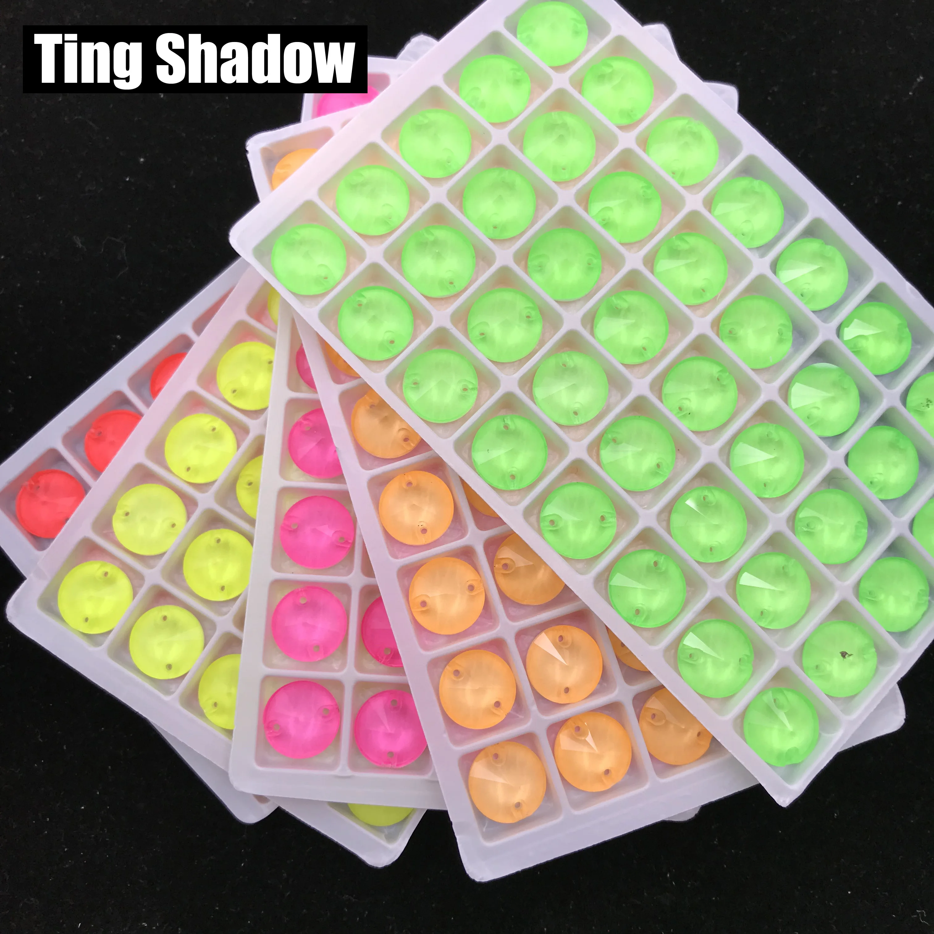 Круглый флуоресцентный кристалл светящийся пришить на неоновый зеленый розовый