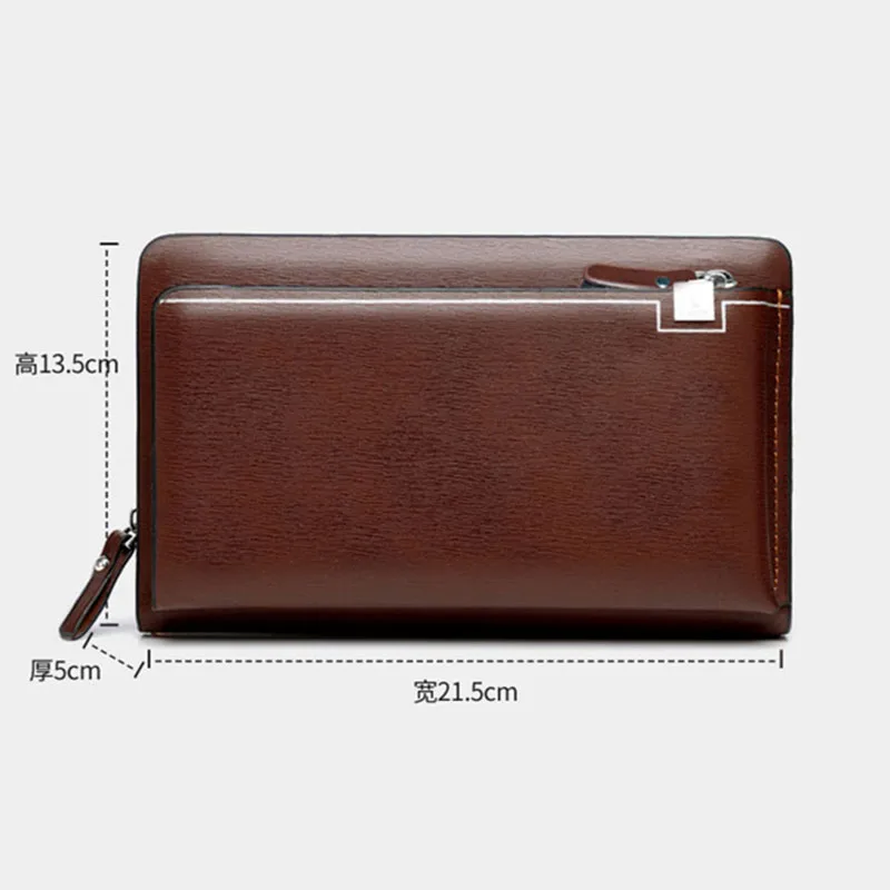 

New Fashion Large Capacity Men's Clutch bag Wallets Black Brown Senior PU Leather Wallet Business Card Holder Coin Purse Male