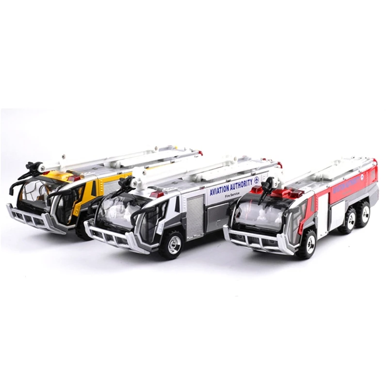 

Zinc Alloy Casing Fire Truck Model Car Children's Toy Four Sound Effects Flashing Warning Light Kids Christmas Birthday Gift