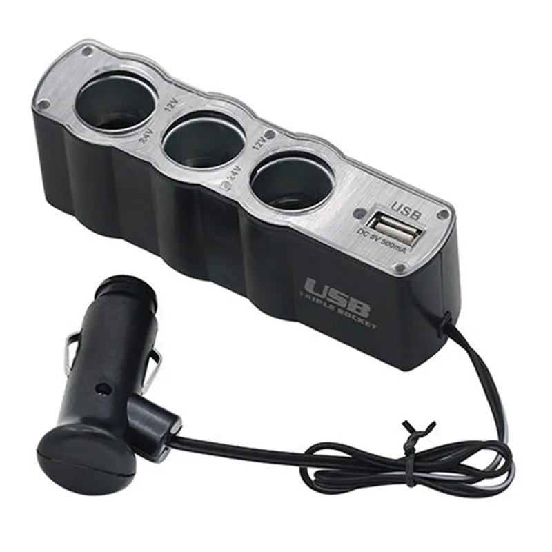 car cigar cigarette lighter socket plug connector adapter car charger car cigarette lighter socket splitter 1224v car styling free global shipping