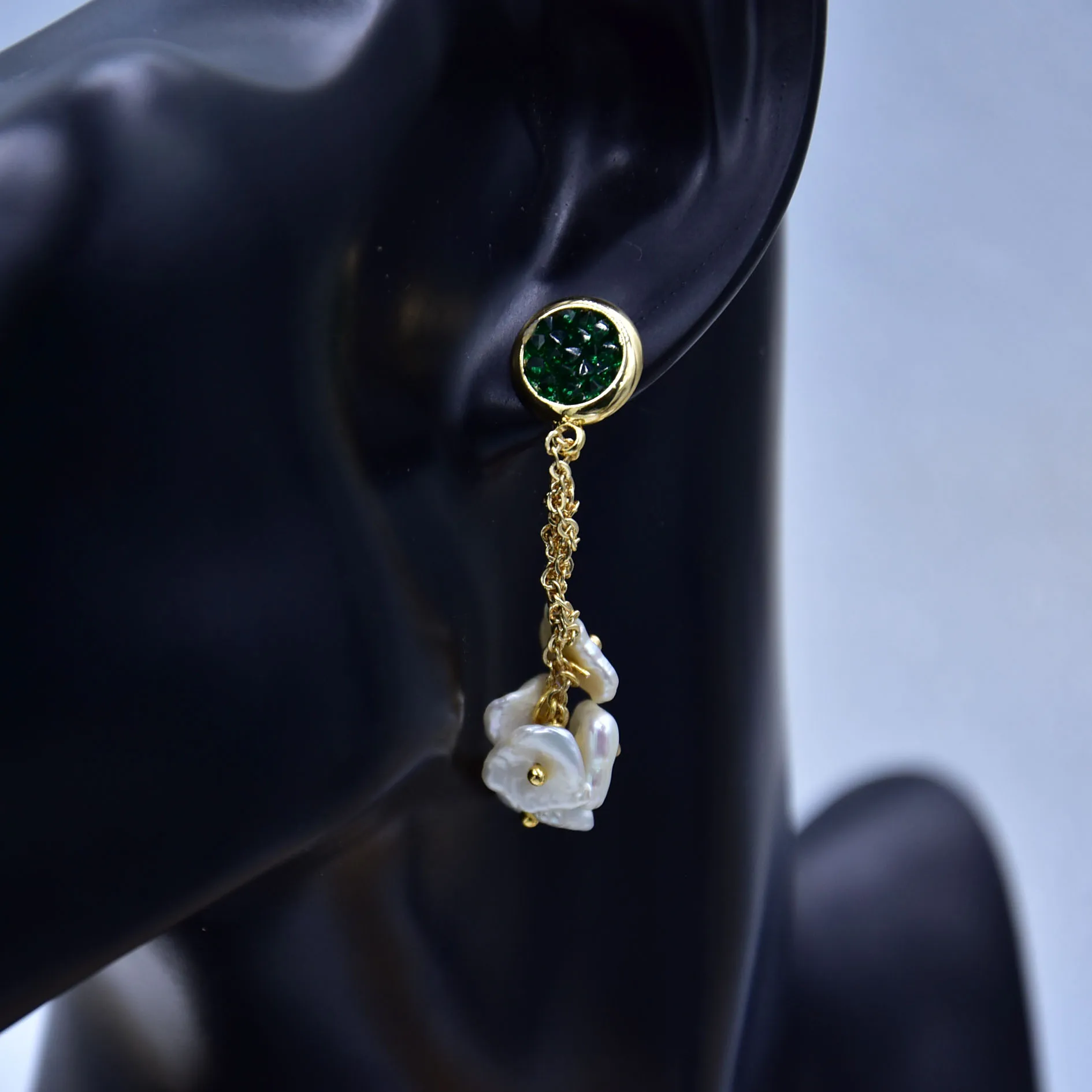 Барокко Жемчуг Серьги для женщин пирсинг плоские жемчужные цветочные серьги