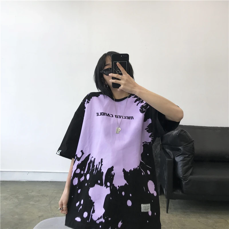 Женская футболка с коротким рукавом свободная в американском стиле принтом