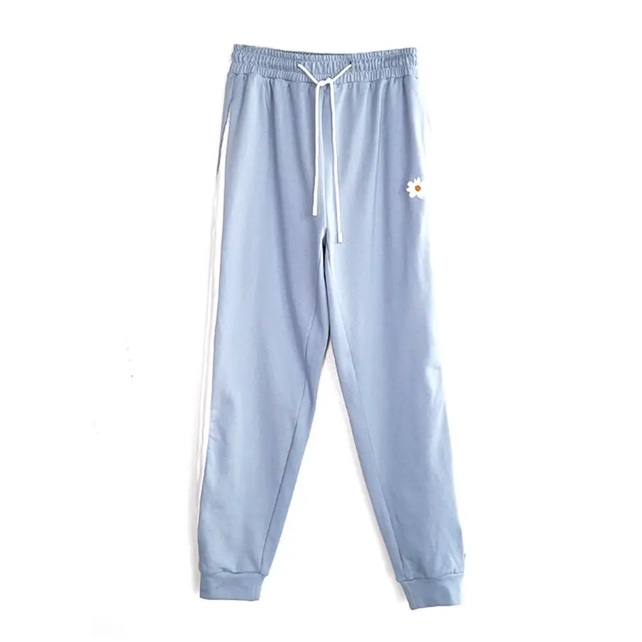 

Ladies sprot pants tide brand small daisy loose high waist trousers female students ins net red casual thin sports fashion pants