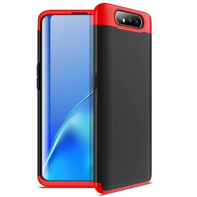 Red and Black 3 в 1 Футляр для samsung Galaxy A80 чехол-накладка для мобильного телефона для samsung a80 матовый чехол-Броня Защита Корпус Coque - Цвет: Red and Black