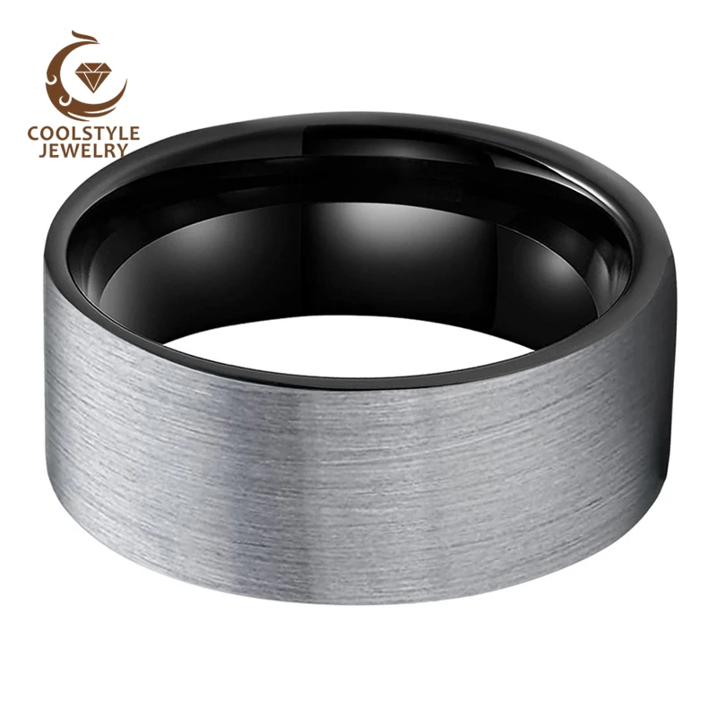 8 мм 6 черное вольфрамовое кольцо Мужская и женская обувь на плоской подошве
