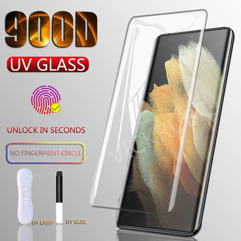 900D УФ закаленное стекло для Samsung Galaxy Note 20 Ultra S21 Plus S10 S9 защита экрана OnS20 S10E S 9 8 10