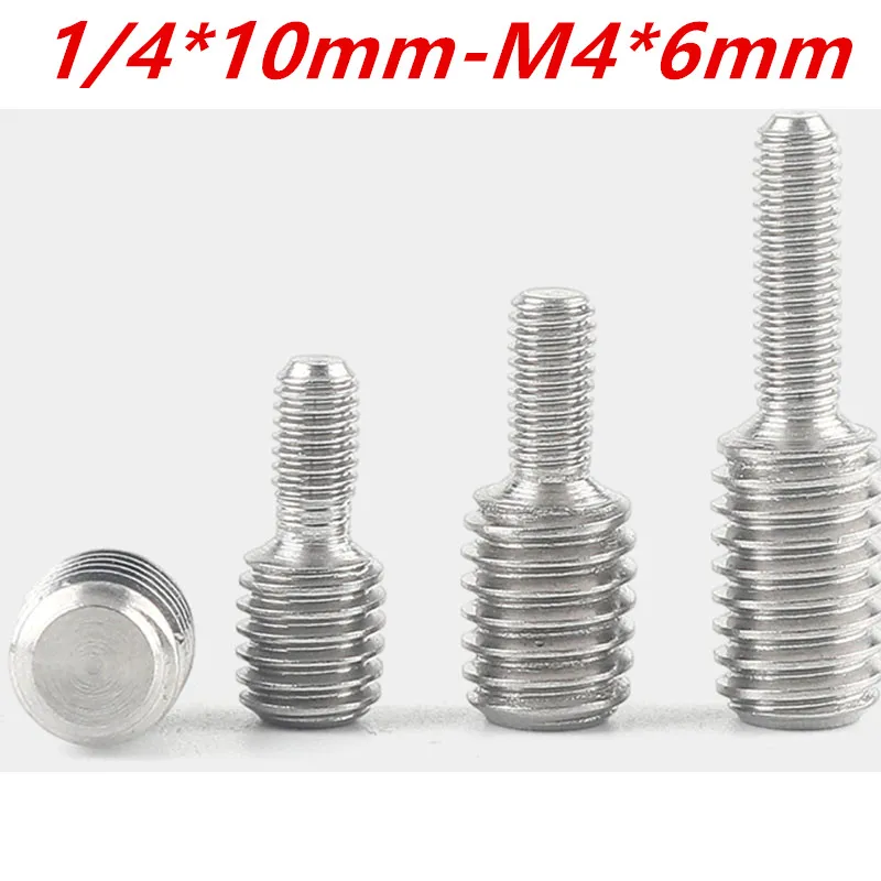 1/4*10-M4*6 stainless steel 304 4Converter Reducing Bolt Camera Adapter Conversion Screw Double Heads Screw1235 | Обустройство дома