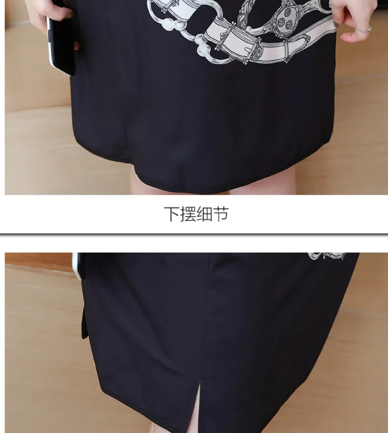 

Women Summer Fashion robe femme Retro Chain Printing sundress party Dress vestidos de fiesta de noche robe femme Dresses CC359