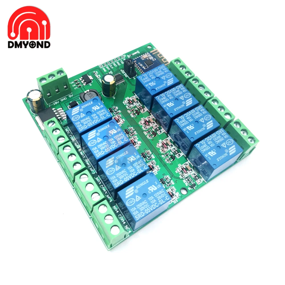 

8-канальный релейный модуль BLE для Bluetooth 5,0 защищен интерфейсом отладки UART, подключенным к MCU для прозрачной передачи Dro