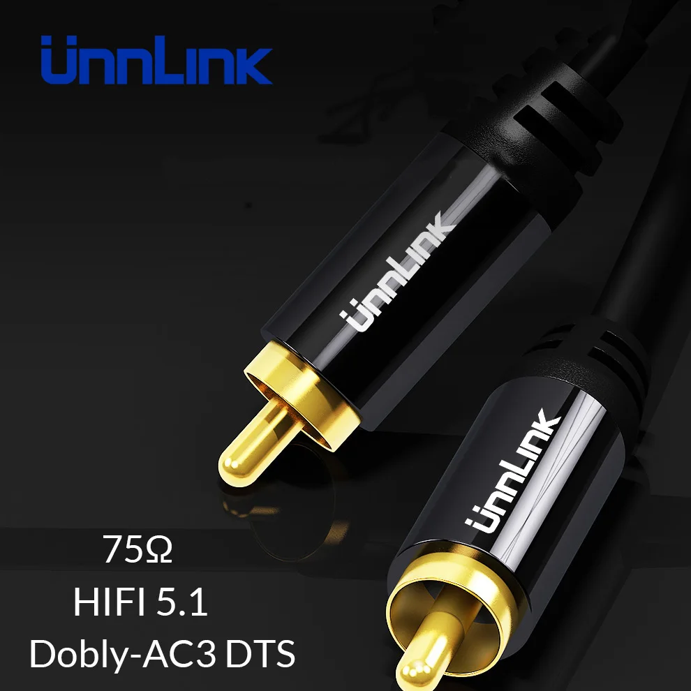 Unnlink HiFi 5.1 RCA to Male SPDIF Coaxial Cable Stereo Audio Cord 5m 8m Video for TV Amplifier Speaker Soundbar | Электроника