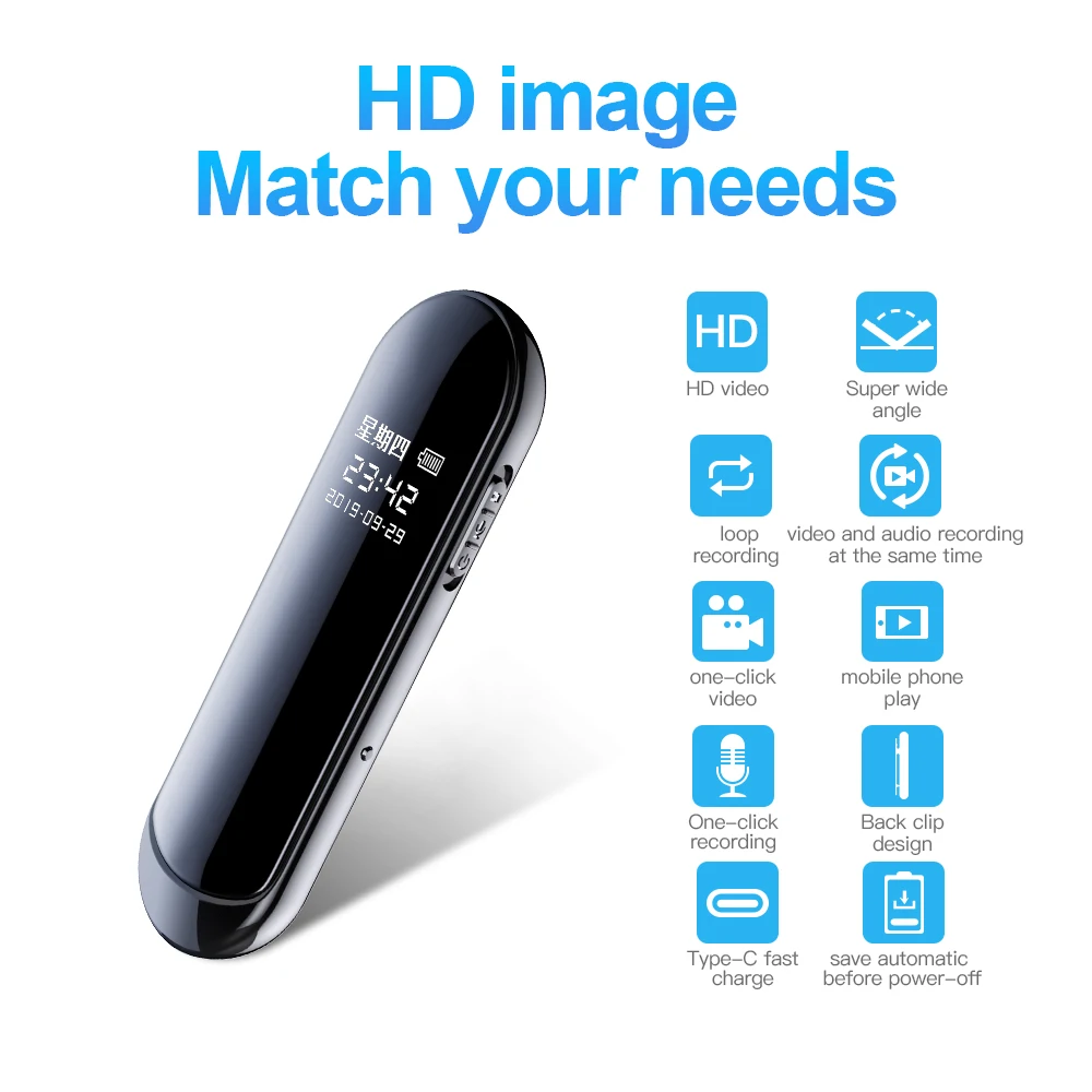 

V8 Mini Digital Voice Recorder Audio And Video Synchronization Camera Pen Smart Hd Video Noise Reduction Portable Video Pen