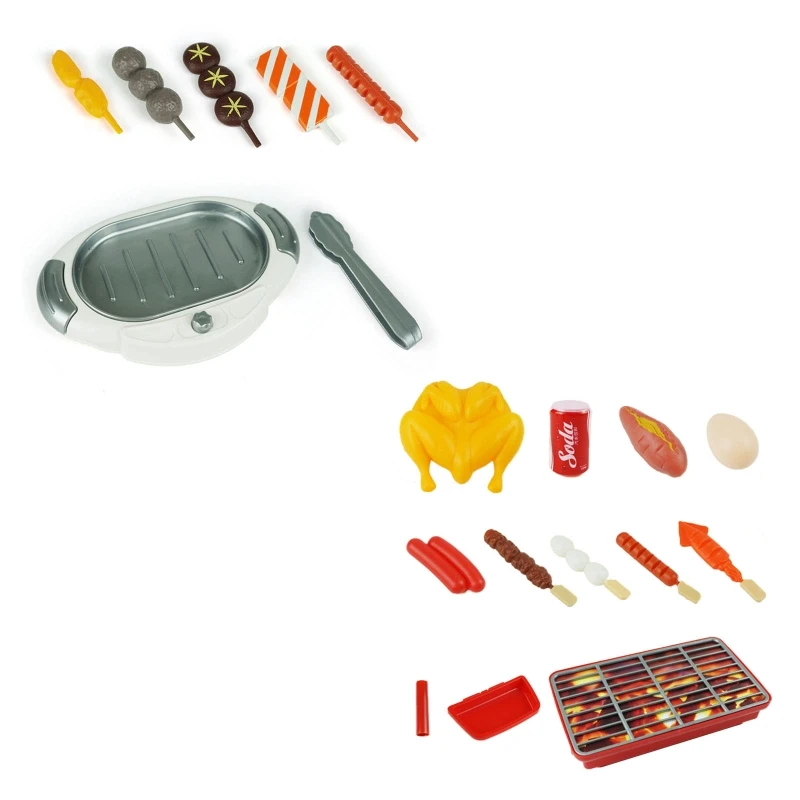 

Barbecue Play Set Kitchen Toy Food Grill Outdoor BBQ Toddler Pretend Playset