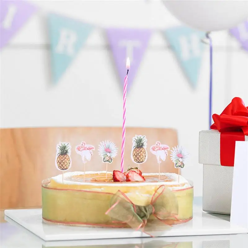 12 шт Фламинго кекс топперы выбирает ананас монстра торт Топпер акварельные