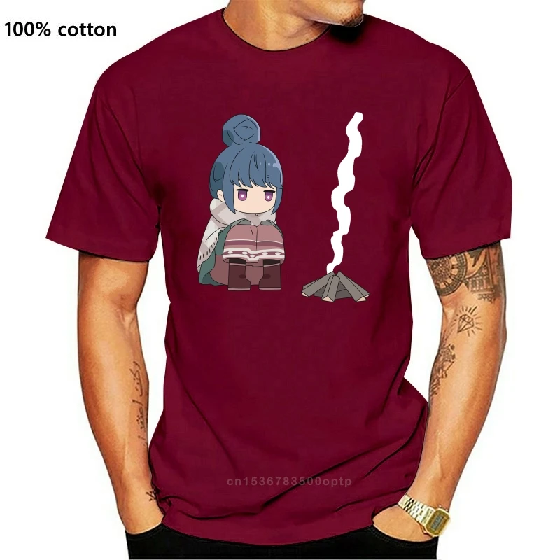 

New Yuru Camp Campfire Rin T-shirts Short Sleeves Men O-neck Cotton Tee Shirt Summer Casual T Shirts Streetwear