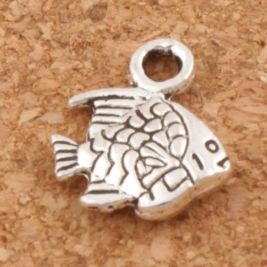 

Small Fish Charm Beads 110pcs Zinc Alloy Pendants Jewelry DIY L062 10.7x9.5mm
