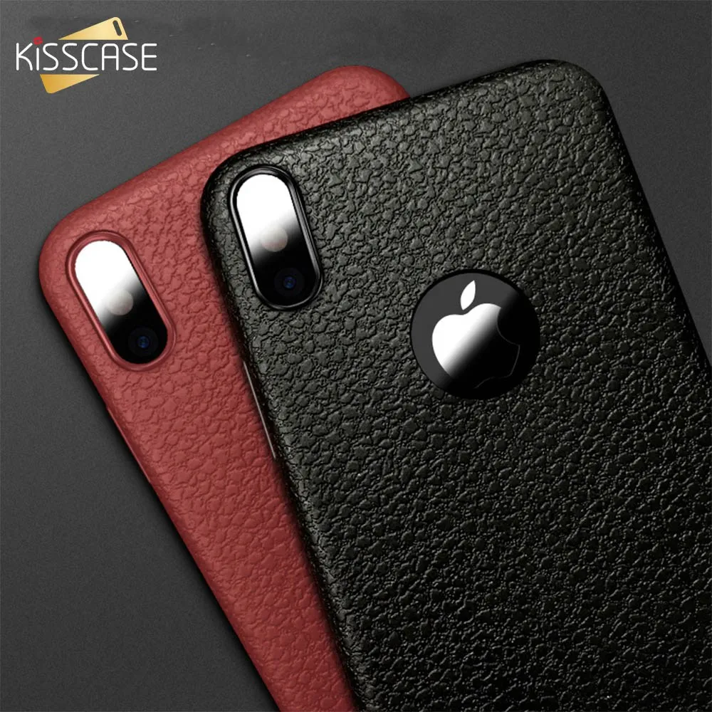 Kisscase чехол на айфон 7 Ультра тонкие телефонные чехлы для iPhone 6S 6 8 Plus XS Max Cover Кожаная