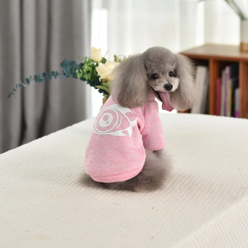 

New Pet Clothes Autumn and Winter Cat and Dog Clothes Fish Bone Decoration Pet Puppy Bichon Teddy Small Dog Clothes