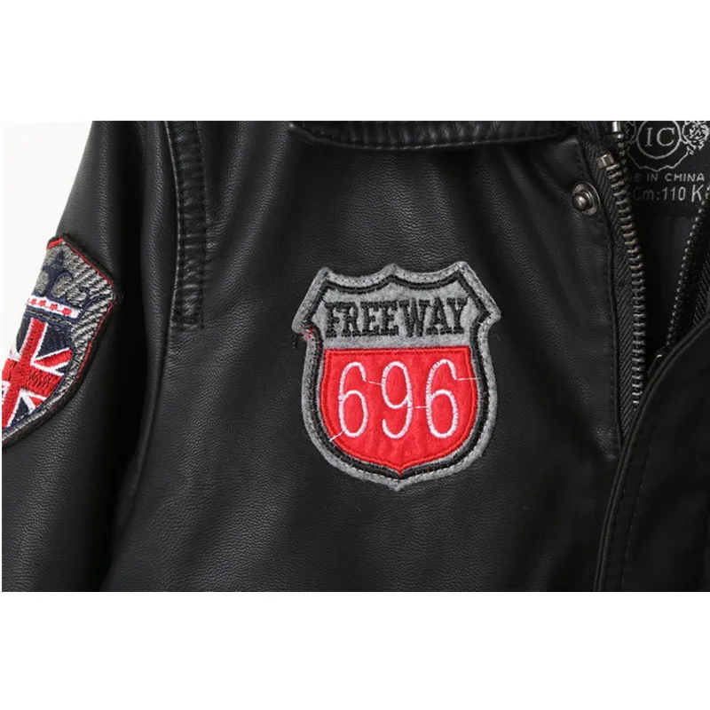 Осенняя плотная кожаная куртка для мальчиков детская пальто из искусственной