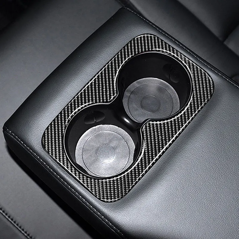 

Carbon Fiber Car Accessories Interior Rear Drain Cup Parts Black Decoration stickers Used for Jeep Grand Cherokee 2011-2020