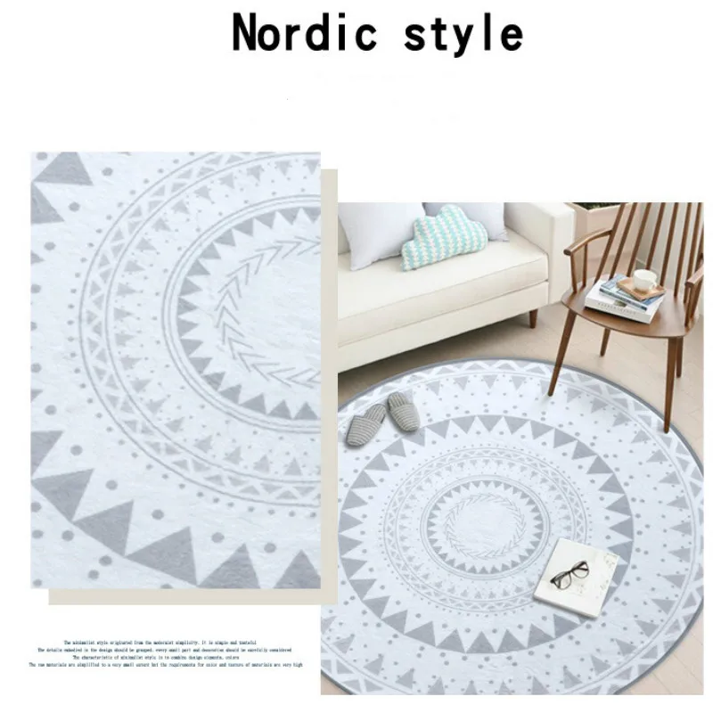 100 см круглый нескользящий напольный коврик для двери спальни ковер домашний