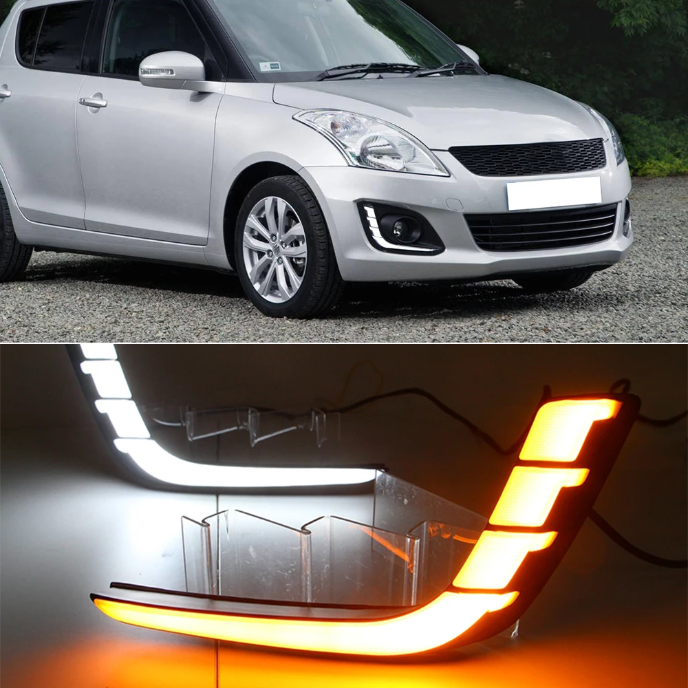Автомобильный мигающий 1 пара ДХО для Suzuki Swift 2014 2015 2016 дневные ходовые огни