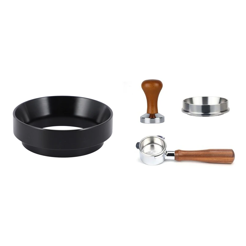 

58MM Intelligent Dosing Ring with Coffee Bottomless Portafilter 54MM Filter with Coffee Tamper and Dosing Ring