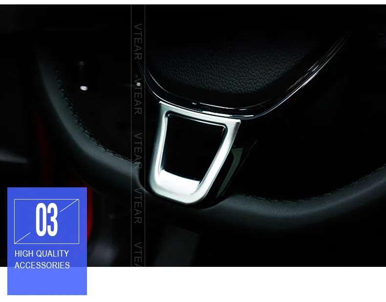 Vtear For vw tiguan Carbon fiber Car steering wheel trim Sticker cover Interior Mouldings Accessories Car Styling