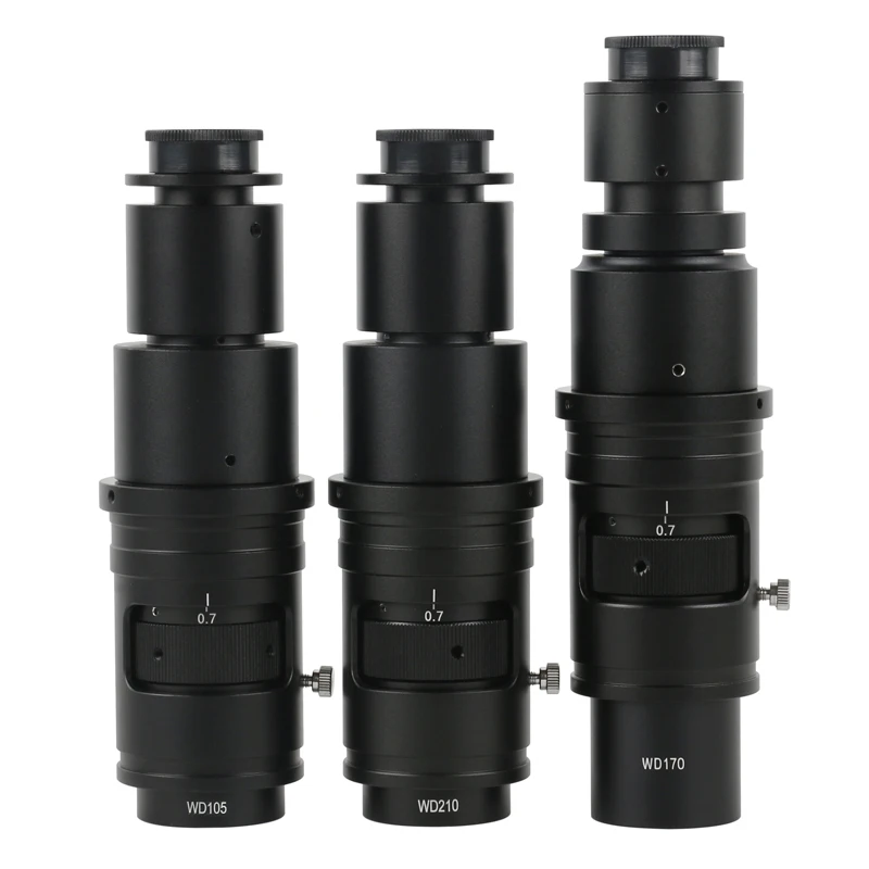 

HD 105X 160X 320X Adjustable Monocular Microscope Zoom C-mount Lens High working distance For PCB Soldering Phone SMD Repair