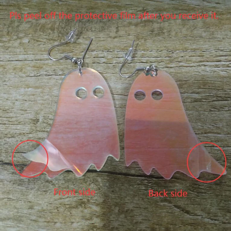 

Donarsei Halloween Acrylic Ghost Earrings For Women Female Laser Drop Dangle Earrings Nightclub Jewelry
