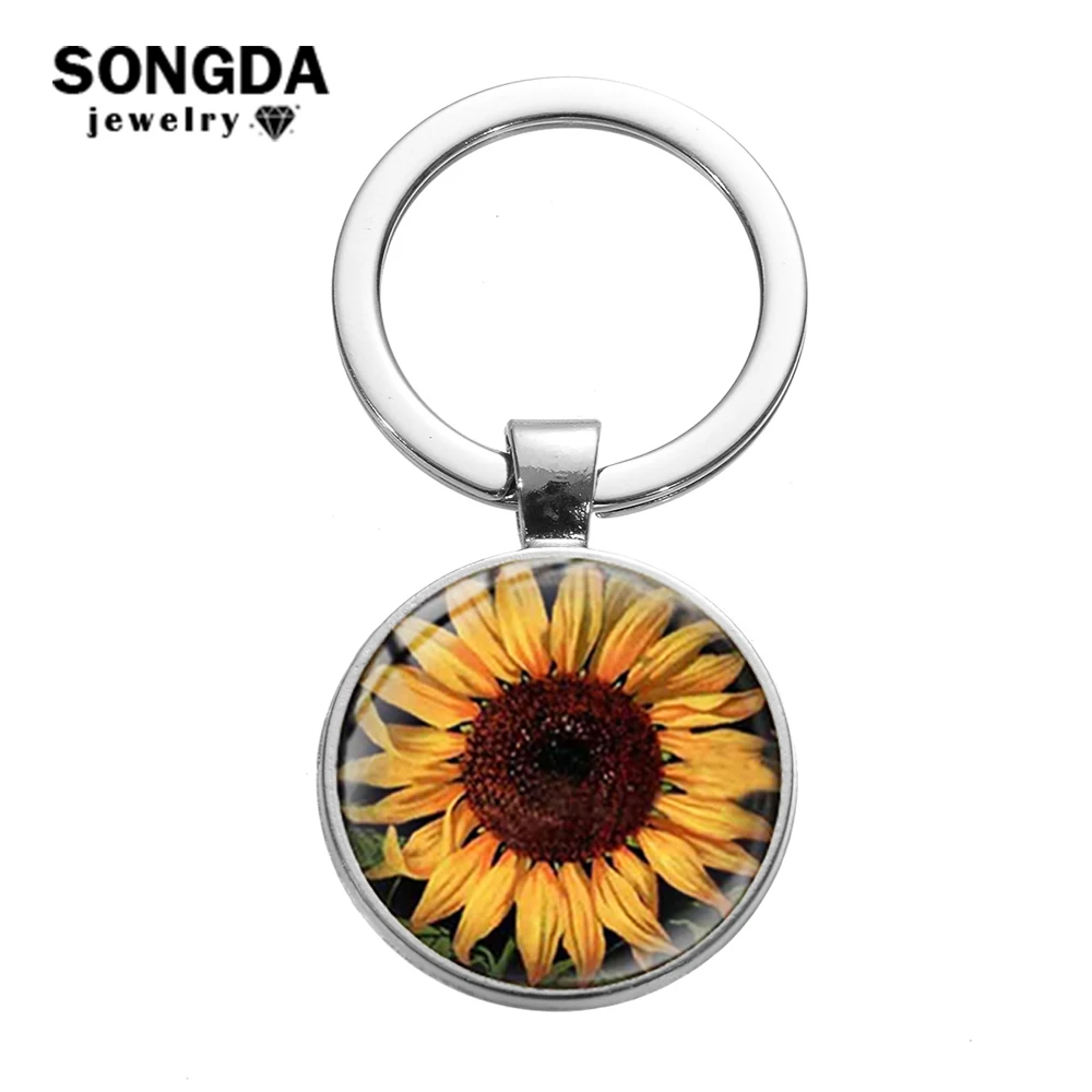 SONGDA Подсолнух картина брелок женская сумка очаровательная Изысканная Золотая