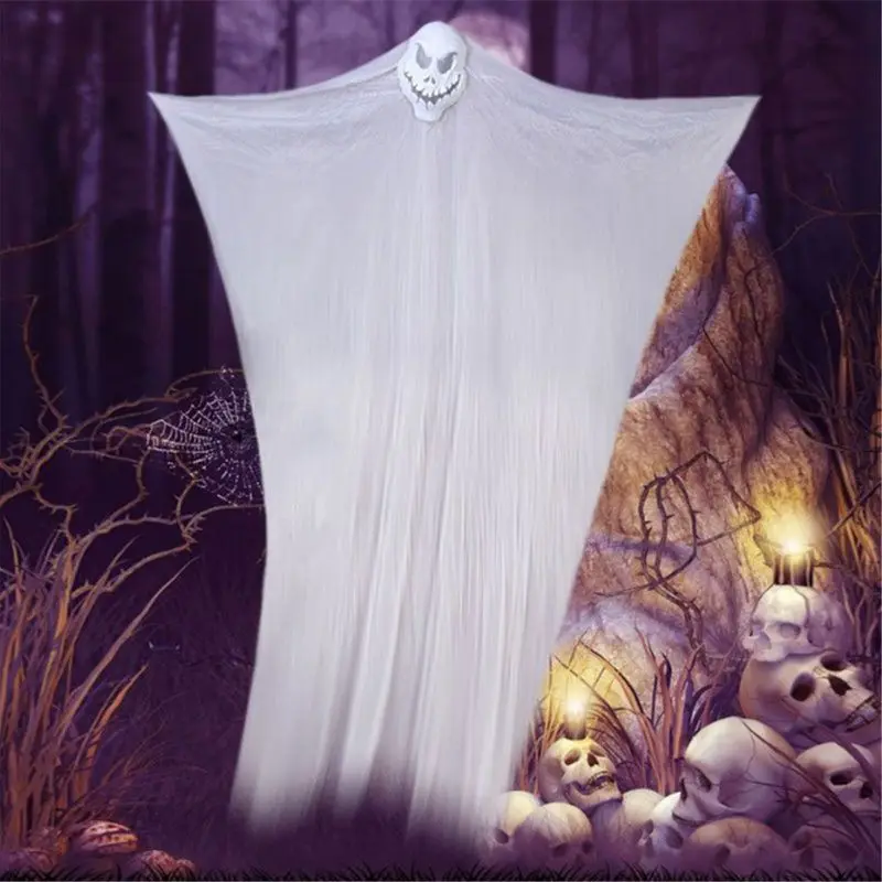 

11ft Halloween Prop Hanging Scary Decoration, Skeleton Flying Ghost Creepy Ornament for Outdoor Yard Garden Patio Tree B