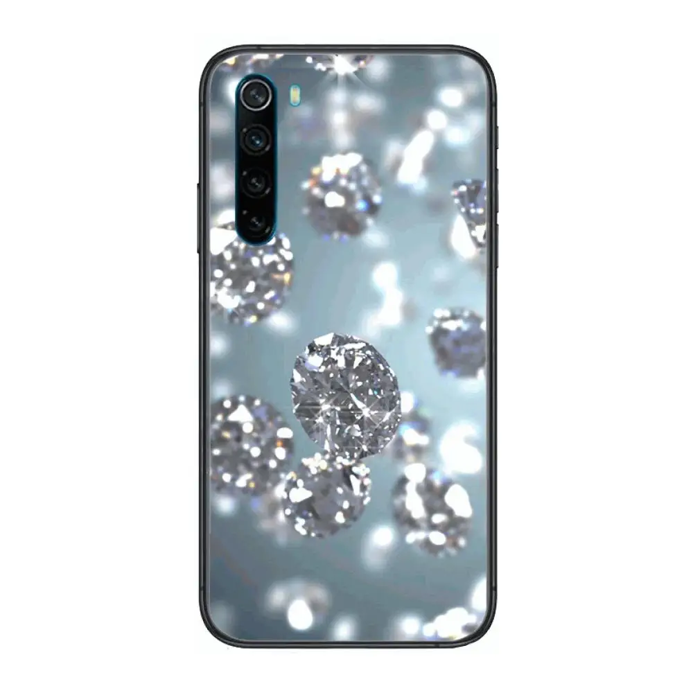 

Shiny Diamond Girl's style cartoon Phone Case For XiaoMi Redmi Note 9S 8 7 6 5 A Pro T Y1 Anime Black Cover Silicone Back Pret