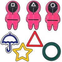 yq525 hot tv show game enamel pin cute astronaut brooch star umbrella triangle round shape badge cartoon icons jewelry accessory