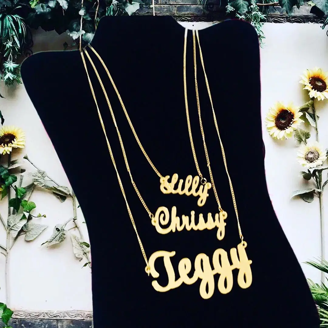 

Personality necklace name necklace gold custom necklace curb necklace box necklace exaggerated jewelry birthday gift
