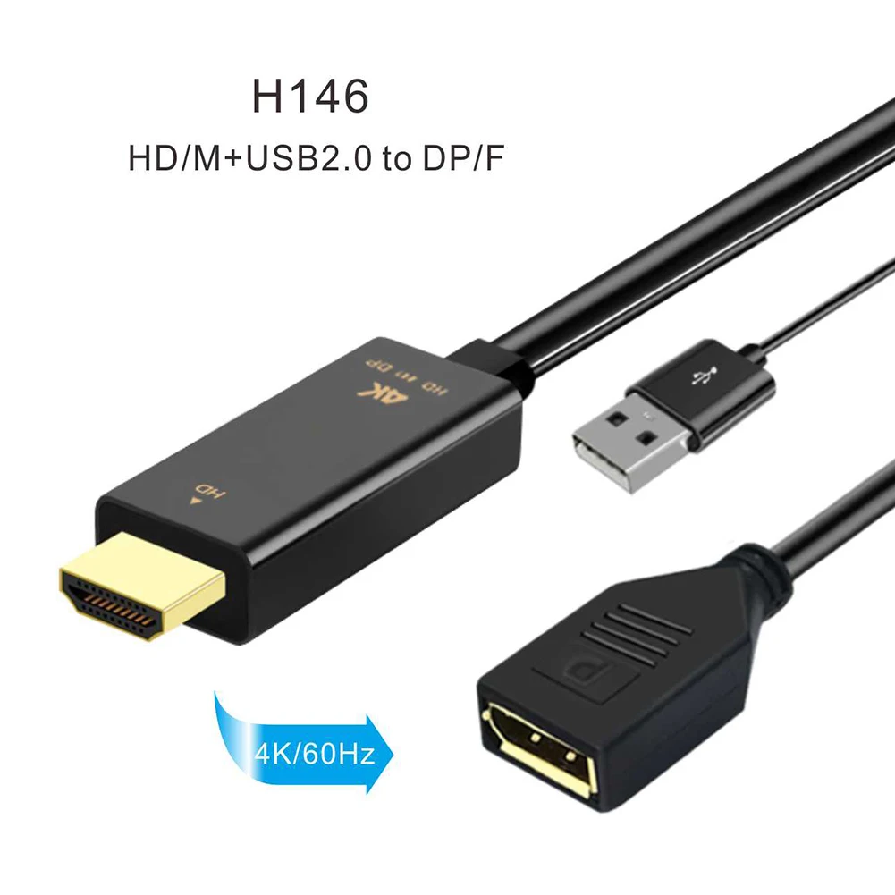 HDMI-совместимый штекер 4K 60 Гц к DP Дисплей порт видео адаптер Женский конвертер