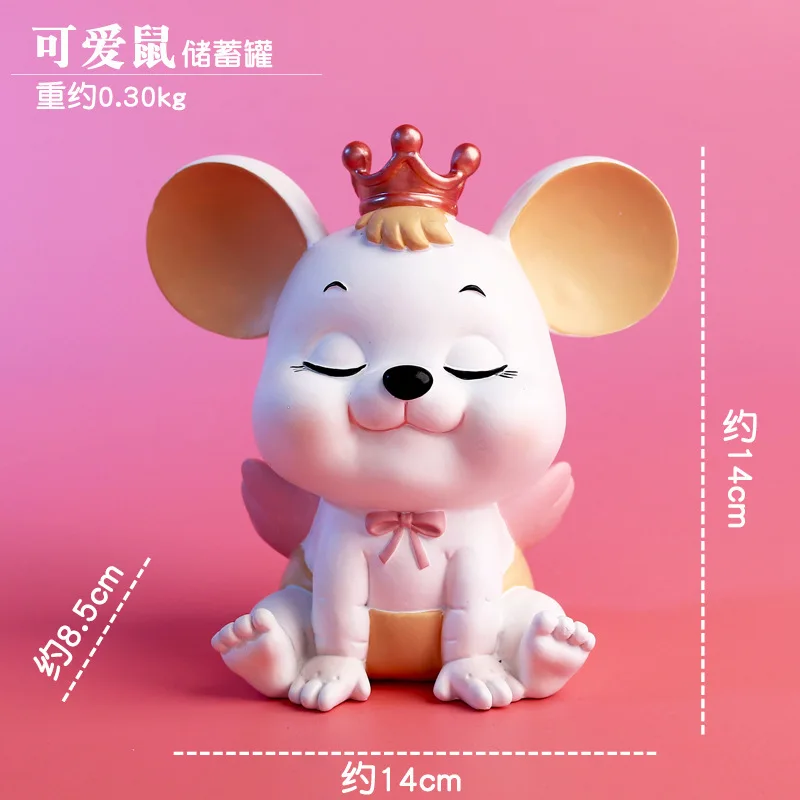 Деньги Фортуна мультфильм мышь медведь украшения богатые мыши маленькая статуя