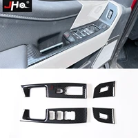 jho abs carbon grain front seat button window lift control panel overlay cover trim for ford f150 2021 f 150 car accessories