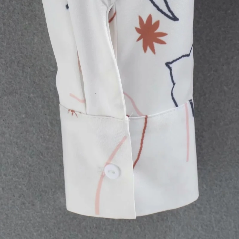 

Summer Women Bird Print Loose Shirt Female Turndown Collar Long Sleeve Blouse Casual Lady Tops Blusas S8930