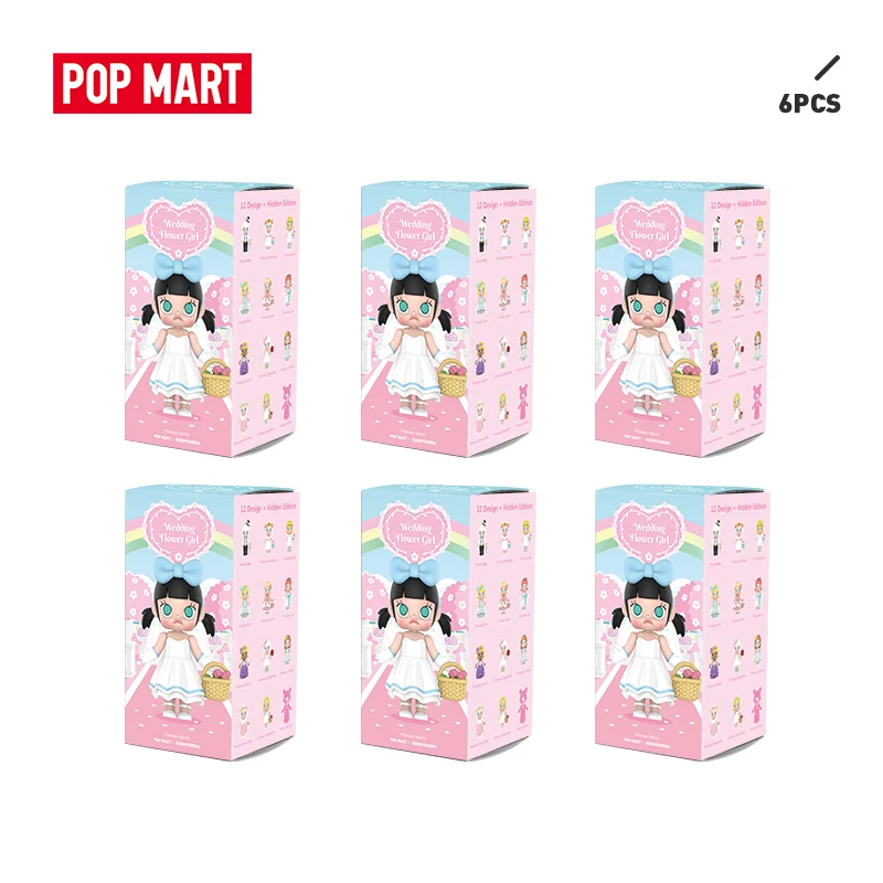 POP MART 6 шт Молли свадебный цветок девушка игрушки фигурка глухая коробка подарок