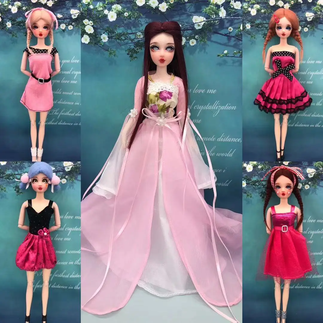 

30CM Doll Diy Make-up Face Whole Doll Drawn/Open Eyes Fashion Clothes Dresses Give Girls Personalized Gifts For Children