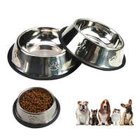 stainless steel pet dog bowl non slip durable anti fall dogs feeding bowls for small medium dogs cat placemat feeder pet product