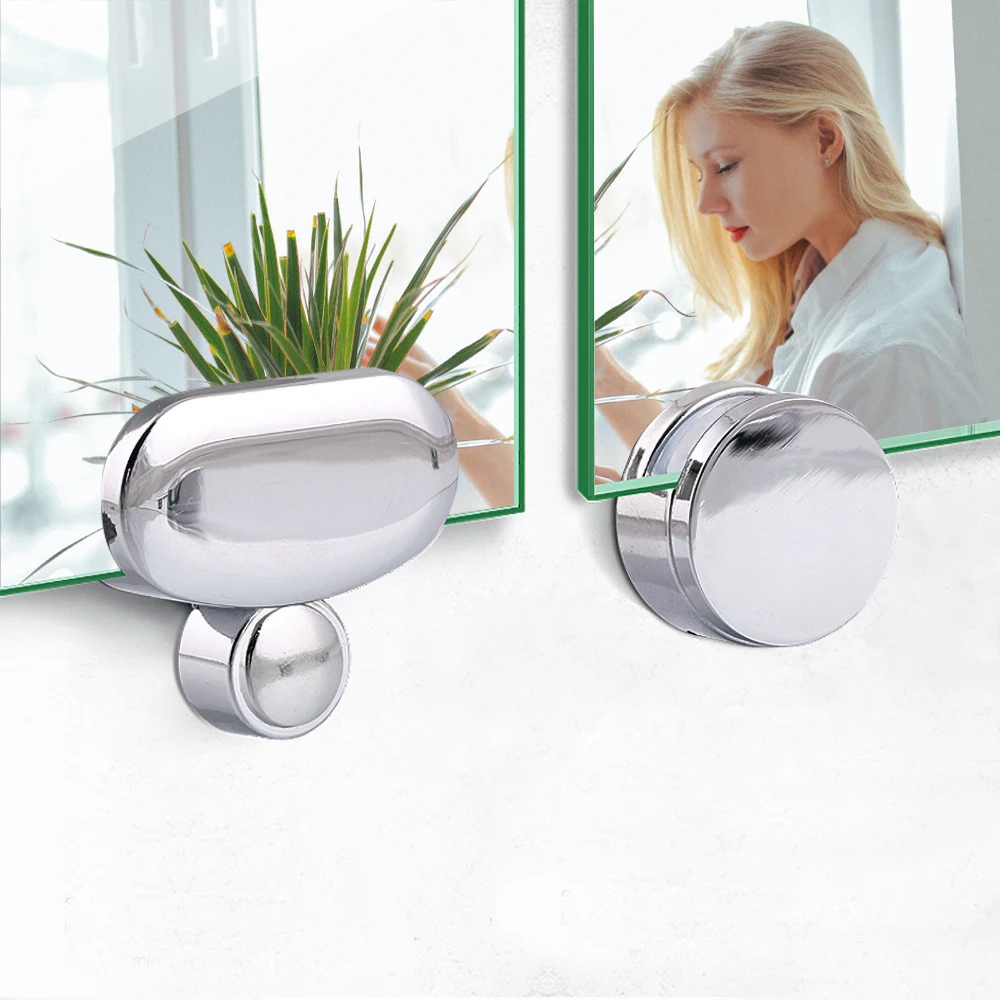 

4PCS Glass Clamps Wall Mount Frameless Mirror Clip Bathroom Glass Clip Fixed Fitting Mirrors Clamping Thickness:3-5mm