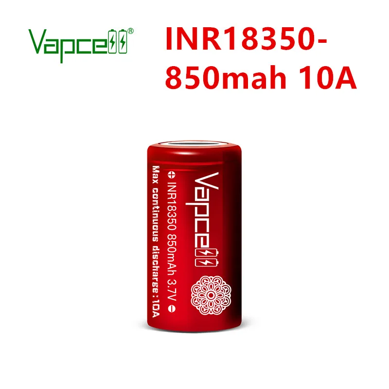 Оригинальный литий ионный аккумулятор Vapcell INR18350 850 мАч 10A 3 7 в для