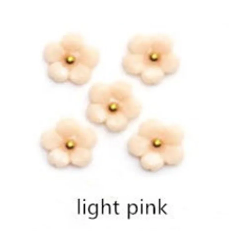 10pcs light pink 10 шт./пакет 3D нейл-арта декоративная наклейка для ногтей Kawaii Flower, «сделай сам» для ногтей, инструменты для укладки волос для маникюра - Цвет: 10pcs light pink