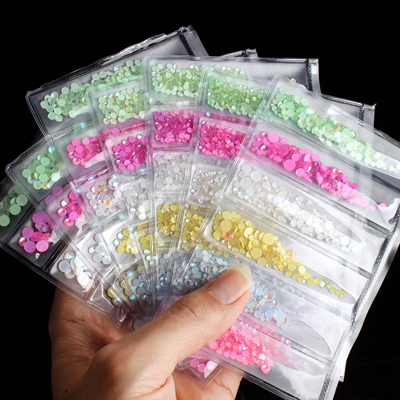 Микс SS6-SS20 без горячей фиксации Стразы светящиеся украшения для дизайна ногтей