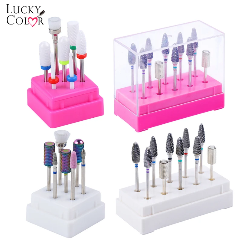Портативная коробка для хранения с 10 отверстиями сверло дизайна ногтей