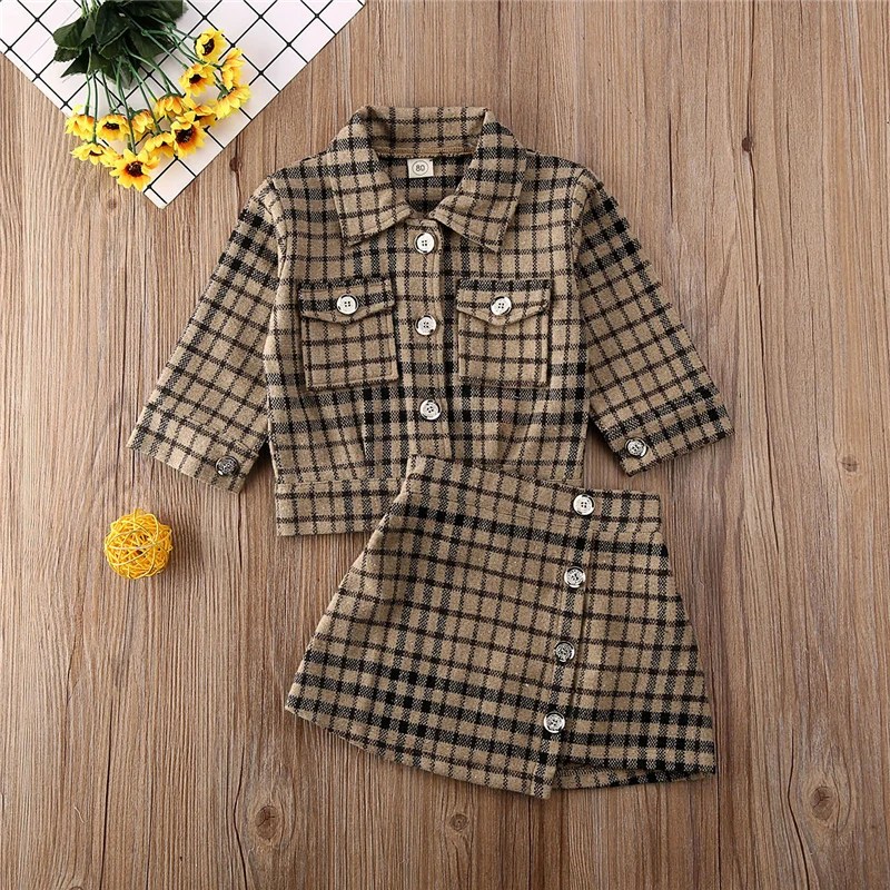 Модные От 1 до 5 лет комплекты одежды для маленьких девочек осенне-зимнее