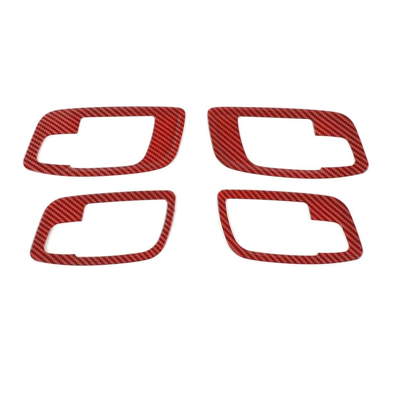 

for Dodge Charger 2011-2021 Car Inner Door Handle Bowl Cover Trim Decoration Frame Accessories, Red Carbon Fiber, 4PCS