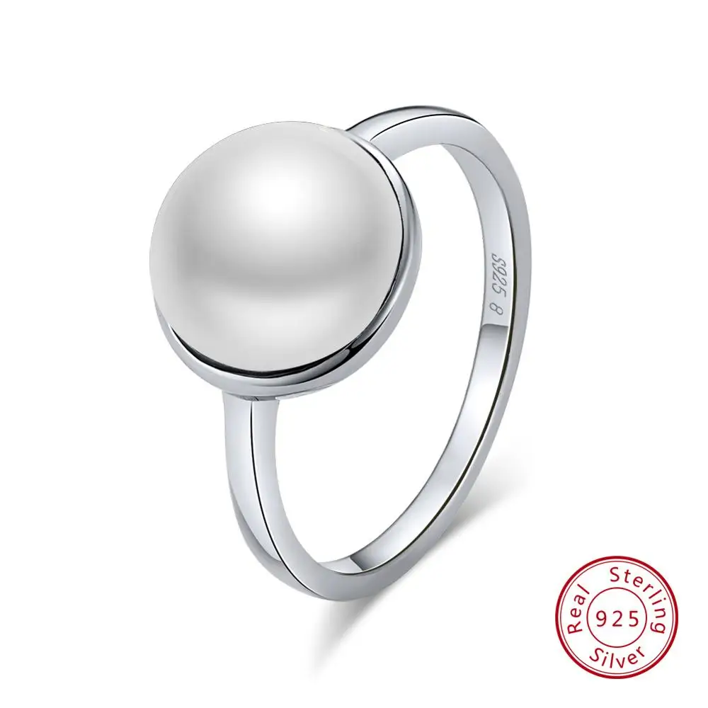 Simulated Pearl ORSA JEWELS женское серебряное кольцо из натуральной 925 пробы с натуральным камнем бирюзой, кольцо на годовщину, модное женское ювелирное изделие SR69 - Цвет камня: Simulated Pearl
