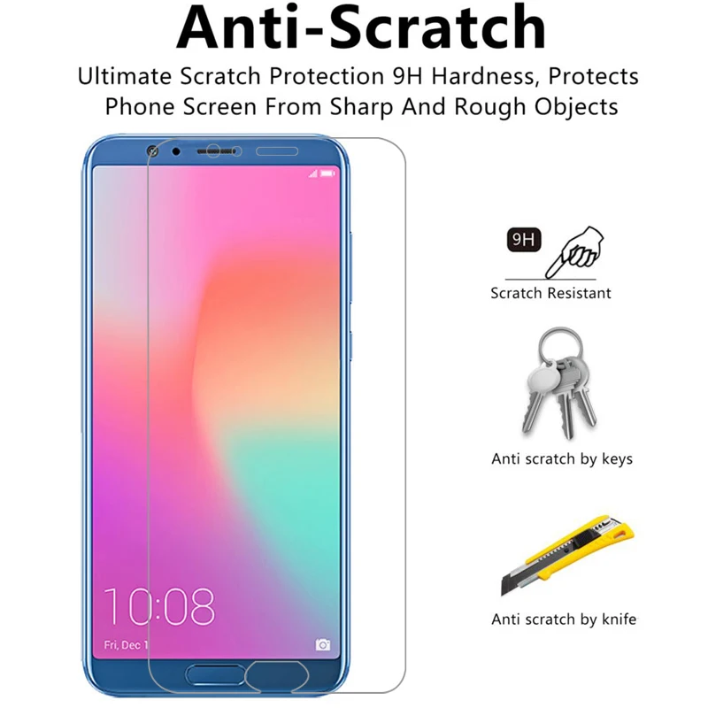 Чехол для huawei honor v10 защитная пленка закаленное стекло view v 10 view10 coque 9h huawey honer onor honr -